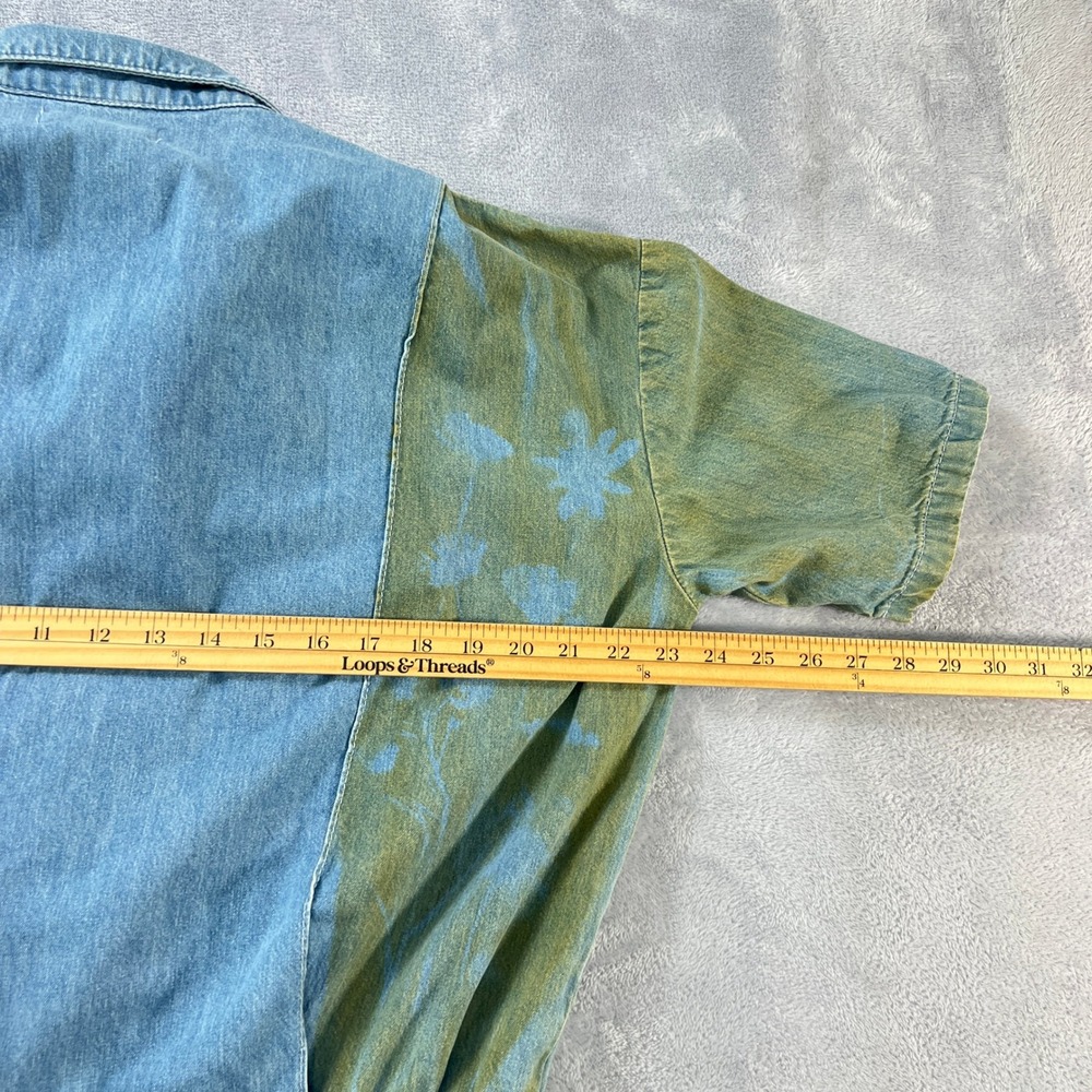 ASOS DESIGN Denim Boilersuit‎ Cyanotype Floral Patchwork Men's W30 L32 (Unisex) - Picture 7 of 10